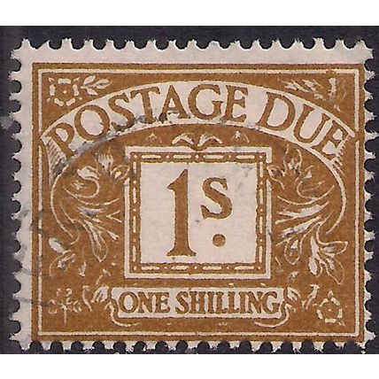 GB 1960 QE2 1/-d Ochre Postage Due Used SG D64 Wmk 179 ( F975 )
