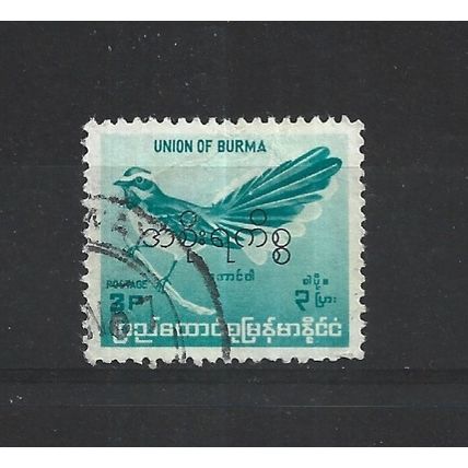 Burma.O198 3p White-browed Fantail (Green).Fine Used.Jul25b