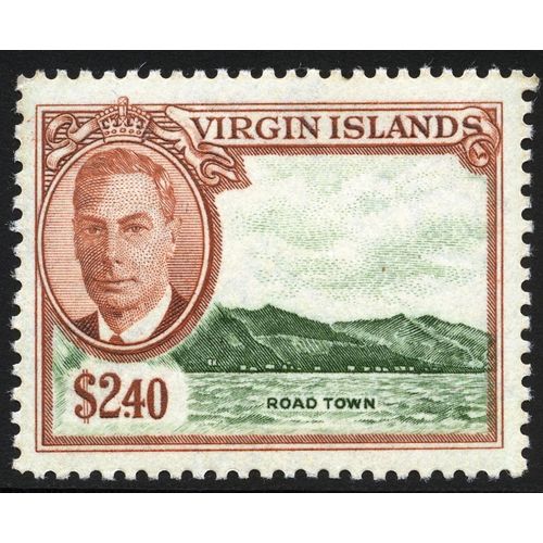 Virgin Islands KGVI 1952 $2.40 Green & Red Brown Unmounted Mint NHM SG 146 Stamp