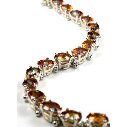 Twilight Fire Topaz, 925 Sterling Silver Bracelet, SB001