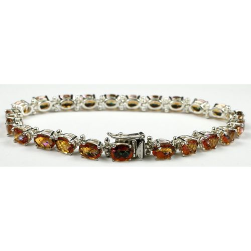 Twilight Fire Topaz, 925 Sterling Silver Bracelet, SB001