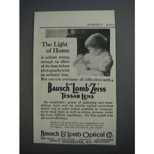 1913 Bausch & Lomb Zeiss Tessar Lens Ad - Light of Home
