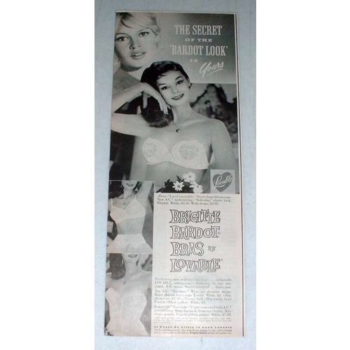 1960 Lovable Brigitte Bardot Bra Ad - The Secret