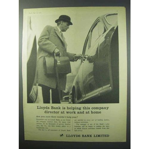 1960 Lloyds Bank Limited Ad - Helping This Director