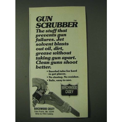 1980 Birchwood Casey Gun Scrubber Ad - The stuff that prevents gun failures
