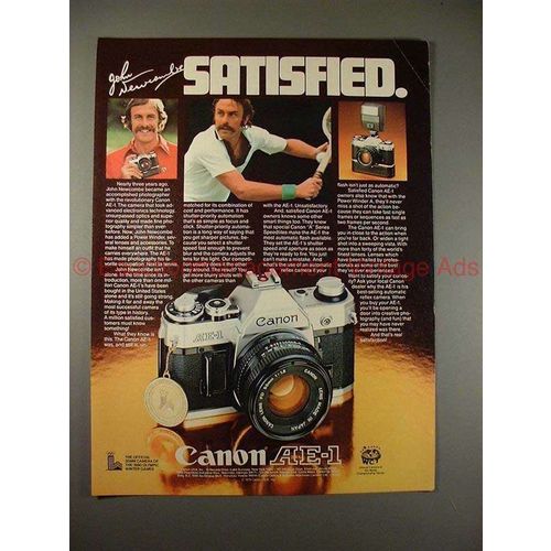 1980 Canon AE-1 AE1 Camera Ad w/ John Newcombe, NICE!!