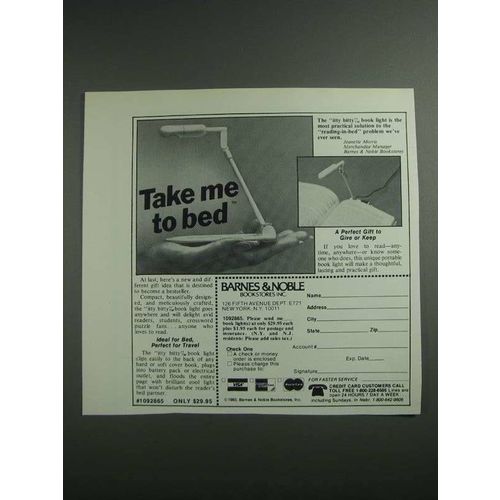 1984 Barnes & Noble Book Light Ad - Take Me To Bed