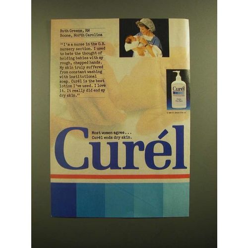 1988 Curel Lotion Ad - Most Women Agree Curel Ends Dry Skin
