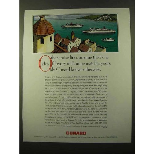 1988 Cunard Cruise Ad - Other Cruise Lines Assume