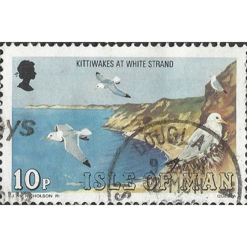 ISLE O MAN, BIRD, Kittiwake, White Strand, blue 1983, 10p