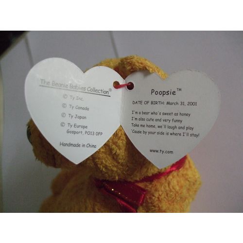 TY The Beanie Babies Collection Poopsie 2001 DOB March 31, 2001