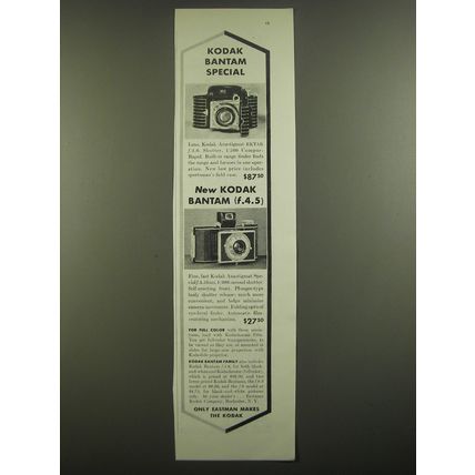 1938 Kodak Bantam Special and Bantam (f.4.5) Cameras Ad - Kodak Bantam Special