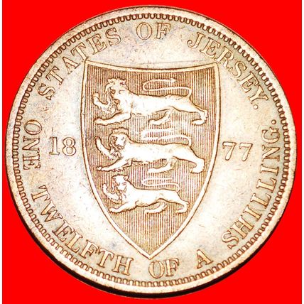 GREAT BRITAIN (1877-1894): JERSEY ★ 1/12 SHILLING 1877H! LOW START★NO RESERVE