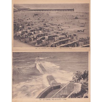 Le Portel Pas De Calais French Disaster Waves 2x Postcard s