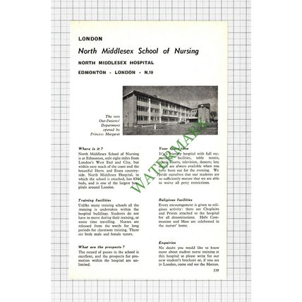 North Middlesex Hospital School Of Nursing Edmondton London Advert 1962 Cutting