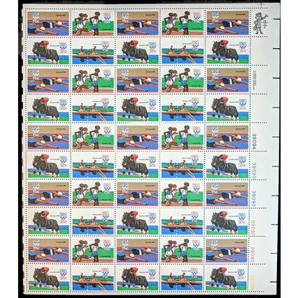 1980 Summer Olympics Complete Sheet of Fifty 15 Cent Stamps Scott 1791-93