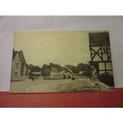 HIGH ST, LACOCK, WILTSHIRE used antique postcard C. J. Butler 1928 pm #