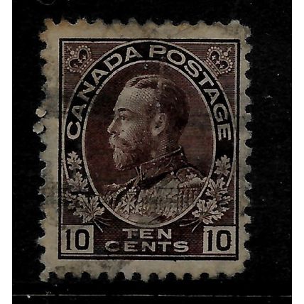 CANADA 1925 GEORGE V 10c BISTRE BROWN SG 254 FINE USED#3
