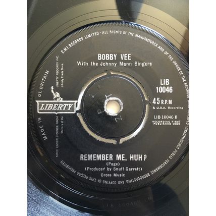 BOBBY VEE - A FOREVER KIND OF LOVE (7" VINYL SINGLE, 1962)
