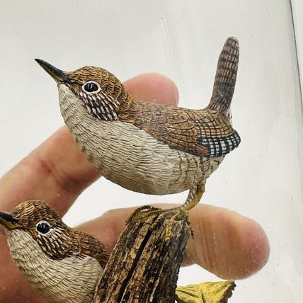 Wood House Wren Bird Signed By Artist William B # 30 Vintage Hand Carved