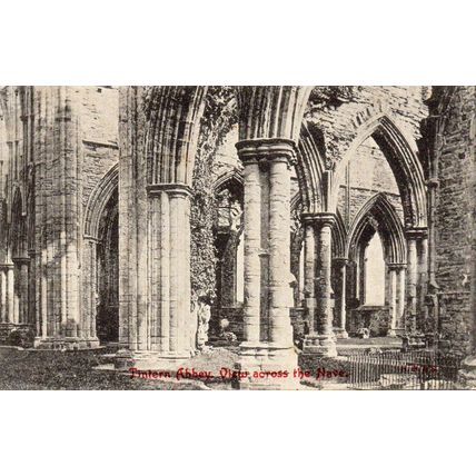TINTERN ABBEY - View across the Nave - Monmouthshire - Original Postcard (LA)