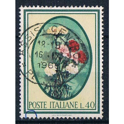 Italy 1966 SG1157 it83 Carnations 40L Used Stamp