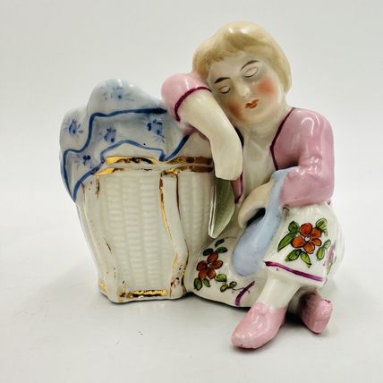 Conta & Boehme Figurine Girl Resting Porcelain German 1890 Antique Small Detail