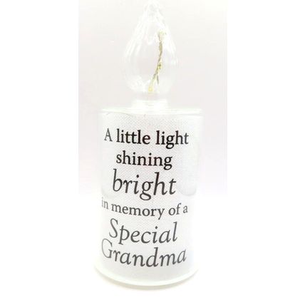 Memorial Glass Special Grandma LED Candle Shaped Ornament 17 CM Gift Grief