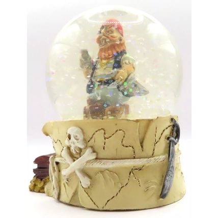 Pirate Snow Globe with Blue Coat and Treasure Map 8.5 CM Shabby Chic Gift