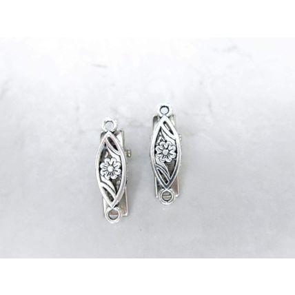 Set of 2 extra tiny small silver metal alligator hair clip for fine thin hair