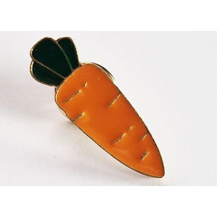 Novelty Vegan Vegeterian Carrot Brooch Lapel Pin Badge Vegatable