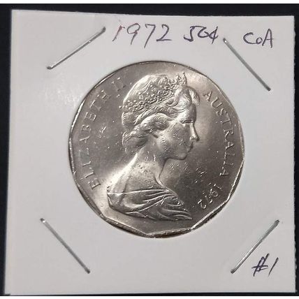 Australia 1972 50c Coat of Arms - LOW MINTAGE - Circulated