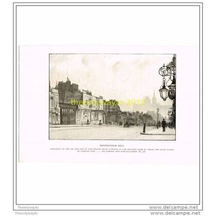 PENTONVILLE HILL, FROM A LONDONER'S LONDON, 1913, Book Illustration