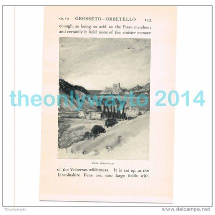 NEAR ORBETELLO, ITALY, BOOK ILLUSTRATION/PRINT, 1904