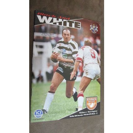 1993 Rugby Football League Programme - Widnes v Warrington