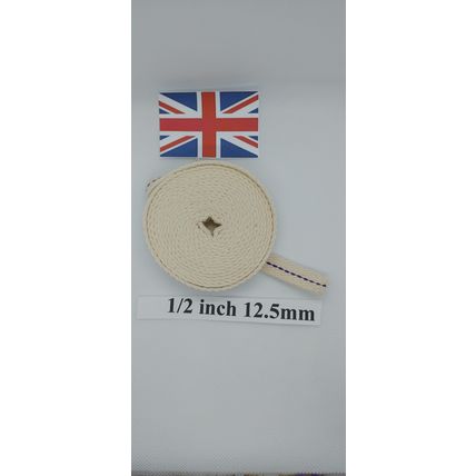 Oil lamp wick or heater flat British made 36 inches 1/2 inch or 12.5 mm wide
