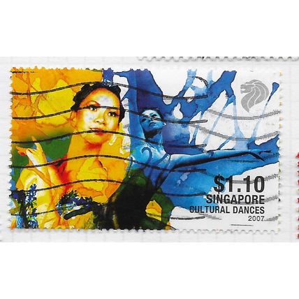 SINGAPORE 2007 CULTURAL DANCING $1.10 USED