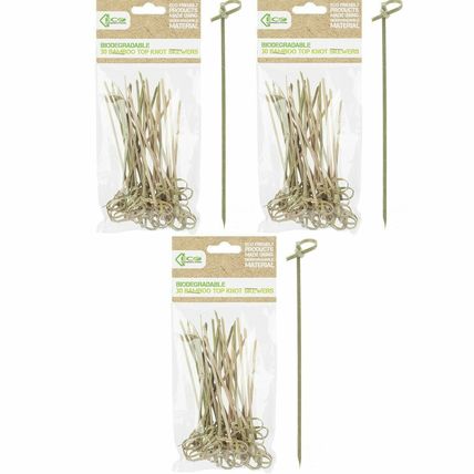 Biodegradable Bamboo Paddle Skewers BBQ Grill Kebab Party Stick Fondue Cocktail