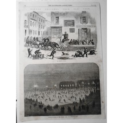 Winter Sketches From New York .. The Illustrated London News - January 21, 1865