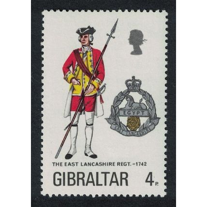 Gibraltar East Lancashire Regiment Military Uniform 4p 1974 MNH SG#331