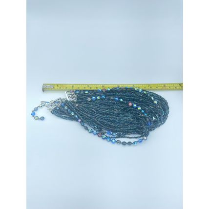 Blue Beaded Necklace-Elegant VTG Hook