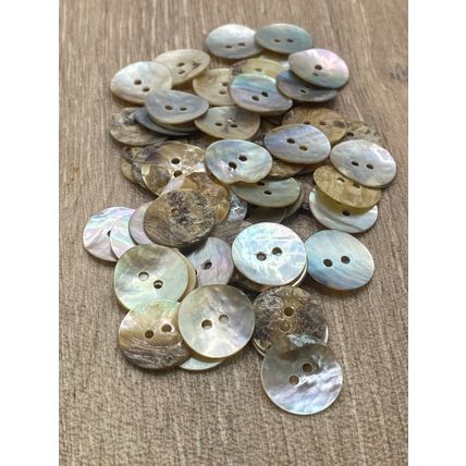 15mm Natural Mother Of Pearl Buttons 2 Hole Round Knitting Cardigans Sewing