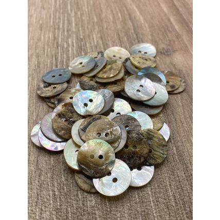 15mm Natural Mother Of Pearl Buttons 2 Hole Round Knitting Cardigans Sewing