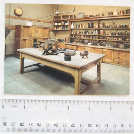 old postcard Brodsworth Hall, The Kitchen