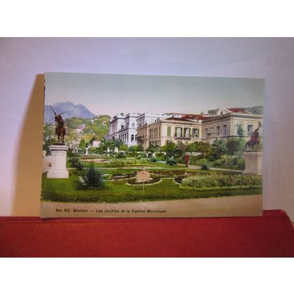 CASINO GARDENS, MENTON, FRANCE unused vintage postcard =