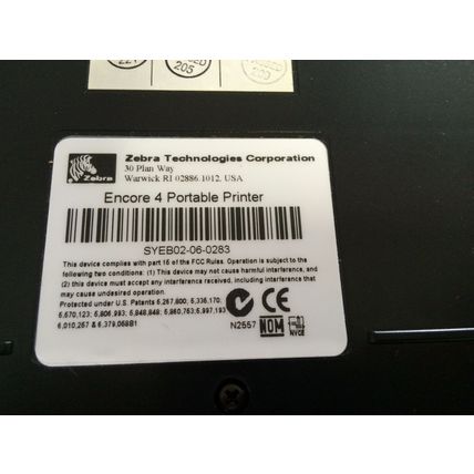 ZEBRA E4H-0U2AVS00-03 REV C PORTABLE PRINTER ENCORE SYEB02-06-0283,DC-13706-1,Fb
