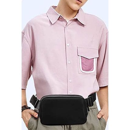 Black Waterproof Zipped Crossbody Chest Bag 20*5*14cm