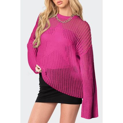 Rose Seeing Stars Oversized Sweater
