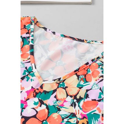 Multicolour Tiered Ruffled Sleeve Floral Blouse