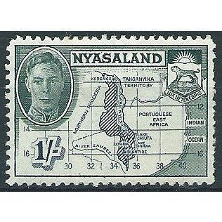 Nyasaland 1945 SG152 1/- Indigo & Deep Green Mounted Mint ... .
